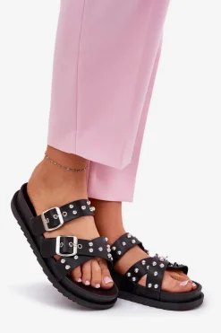 Boto Klapki Na Platformie|Klapki Damskie Klasyczne*Klapki Damskie Z Ćwiekami I Klamrami Czarne Tesiolle