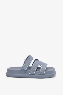 Boto Klapki Na Platformie|Klapki Damskie Klasyczne*Klapki Damskie Ze Zdobieniem Na Platformie e Delyna Niebieski