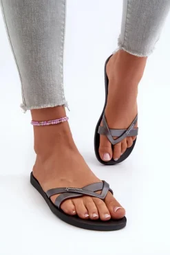 Ipanema Klapki Sportowe|Klapki Damskie Japonki*Klapki Japonki Damskie 81805 Kirei Fem Srebrne