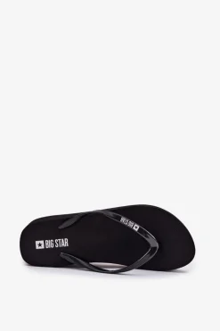 Big Star Shoes Klapki Na Koturnie|Klapki Sportowe*Klapki Japonki Damskie Na Koturnie Big Star RR274A549 Czarne Czarny