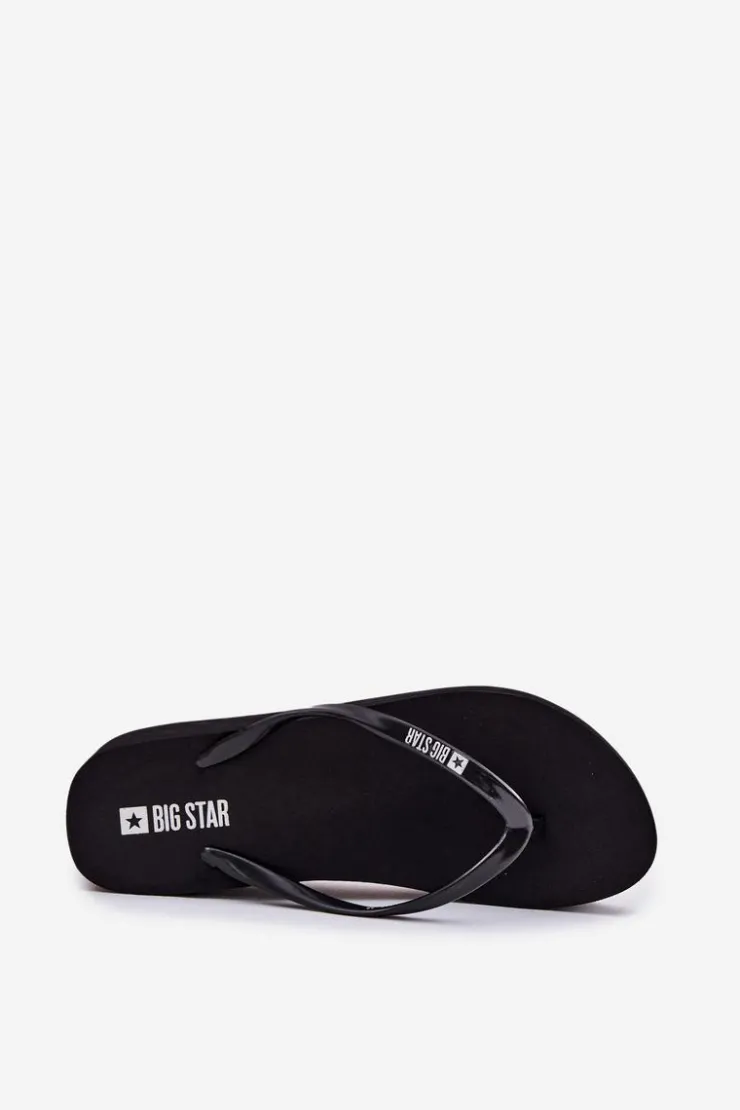 Big Star Shoes Klapki Na Koturnie|Klapki Sportowe*Klapki Japonki Damskie Na Koturnie Big Star RR274A549 Czarne Czarny