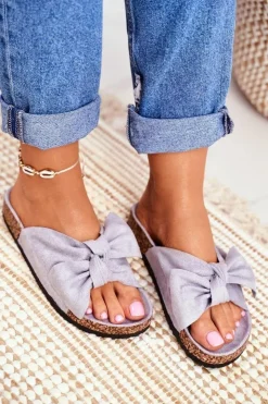 Boto Klapki Korkowe|Klapki Damskie Klasyczne*Klapki Na Korkowej Podeszwie Szare Wendy