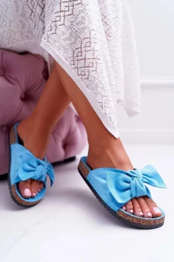 Boto Klapki Korkowe|Klapki Damskie Klasyczne*Klapki Na Korkowej Podeszwie Niebieskie Wendy