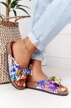 Boto Klapki Korkowe|Klapki Damskie Klasyczne*Klapki Na Korkowej Podeszwie Białe W Kwiaty Wendy