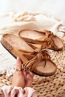 Online Boto Klapki Na Korkowej Podeszwie Camel Taryne