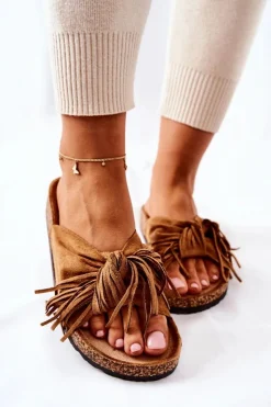 Online Boto Klapki Na Korkowej Podeszwie Camel Taryne