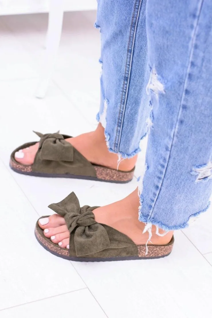 Boto Klapki Na Korkowej Podeszwie Zielone Wendy