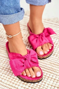 Damskie Boto Klapki Na Korkowej Podeszwie Fuksja Wendy