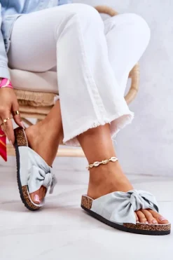 Boto Klapki Na Korkowej Podeszwie Miętowe Wendy