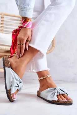 Boto Klapki Na Korkowej Podeszwie Miętowe Wendy