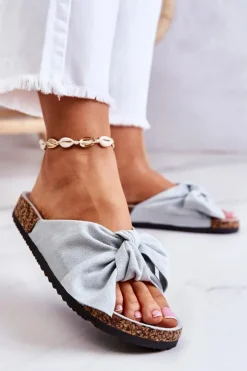 Boto Klapki Na Korkowej Podeszwie Miętowe Wendy