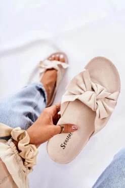 Boto Klapki Na Korkowej Podeszwie Alabastrowe Wendy