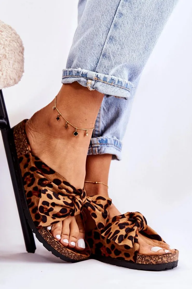 Boto Klapki Korkowe|Klapki Damskie Klasyczne*Klapki Na Korkowej Podeszwie Brązowo-Czarne Wendy