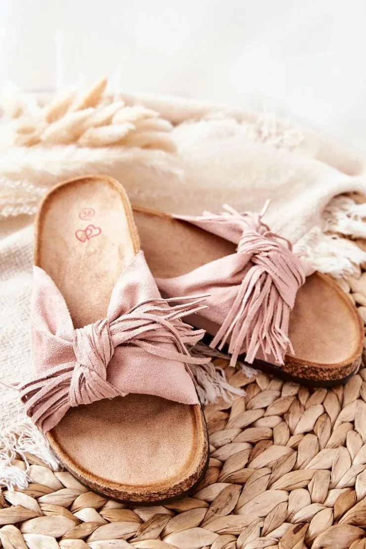 Boto Klapki Korkowe|Klapki Damskie Klasyczne*Klapki Na Korkowej Podeszwie Różowe Taryne