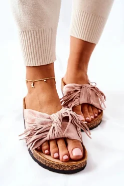 Boto Klapki Korkowe|Klapki Damskie Klasyczne*Klapki Na Korkowej Podeszwie Różowe Taryne