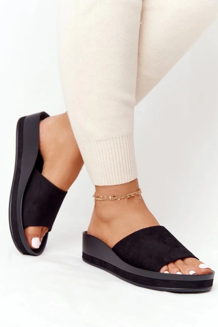 Buty damskie Vinceza Klapki Na Obcasie|Klapki Na Koturnie*Klapki Na Koturnie Vinceza 21-17113 Czarne