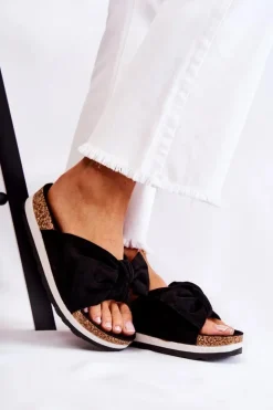 Damskie Boto Klapki Na Platformie Czarne So Comfy