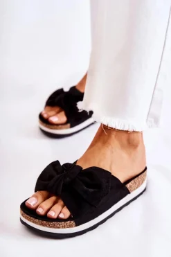 Damskie Boto Klapki Na Platformie Czarne So Comfy