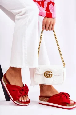 Best Boto Klapki Na Platformie Czerwone So Comfy