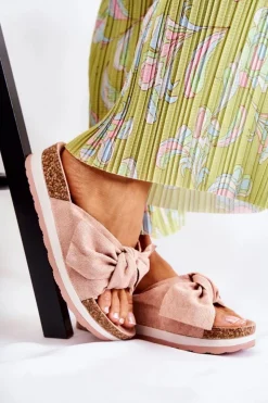 Damskie Boto Klapki Na Platformie Różowe So Comfy