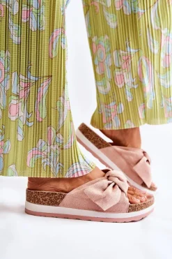 Damskie Boto Klapki Na Platformie Różowe So Comfy