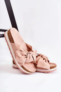 Damskie Boto Klapki Na Platformie Różowe So Comfy