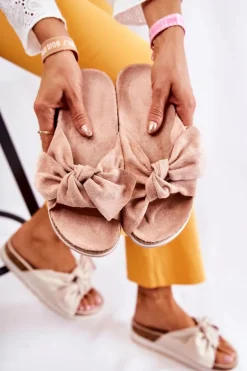 Damskie Boto Klapki Na Platformie Różowe So Comfy