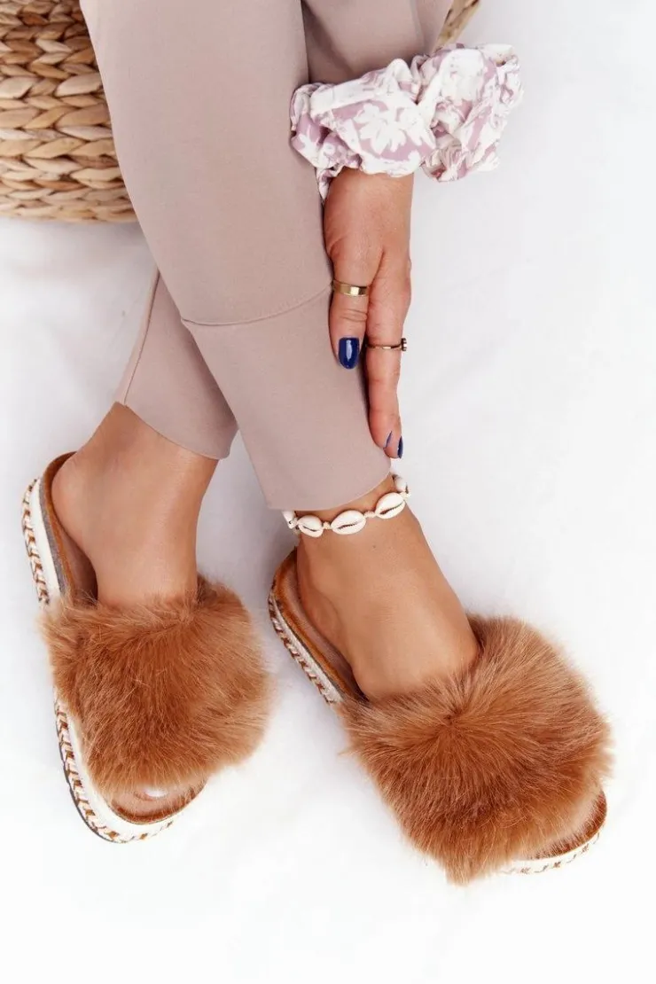 Boto Klapki Z Futerkiem|Klapki Na Platformie*Klapki Na Platformie z Futerkiem Camel Adventure