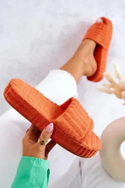 Boto Kapcie Klasyczne|Klapki Na Platformie*Klapki Papcie Na Platformie Pomarańczowe Lilly