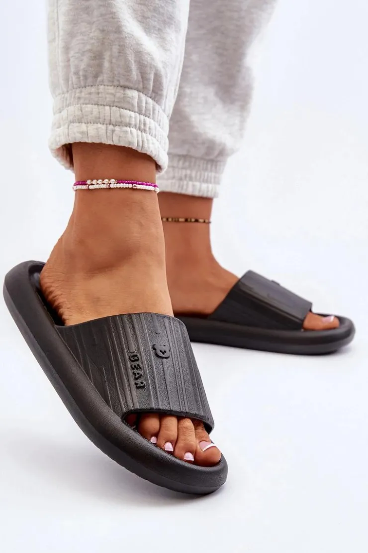 Damskie Boto Klapki Piankowe Damskie Lekkie Czarne Fenicva