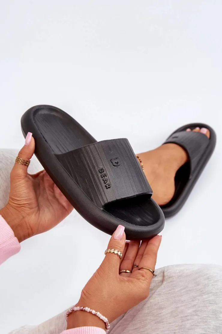 Damskie Boto Klapki Piankowe Damskie Lekkie Czarne Fenicva