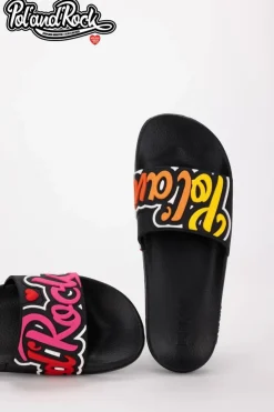 Big Star Shoes Klapki Męskie Big Star|Klapki Męskie Klasyczne*Klapki Pol'and'Rock Festival X Big Star SS174508 Czarne Czarny