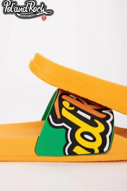 Damskie Big Star Shoes Klapki Pol'and'Rock Festival X Big Star SS174507 Żółte