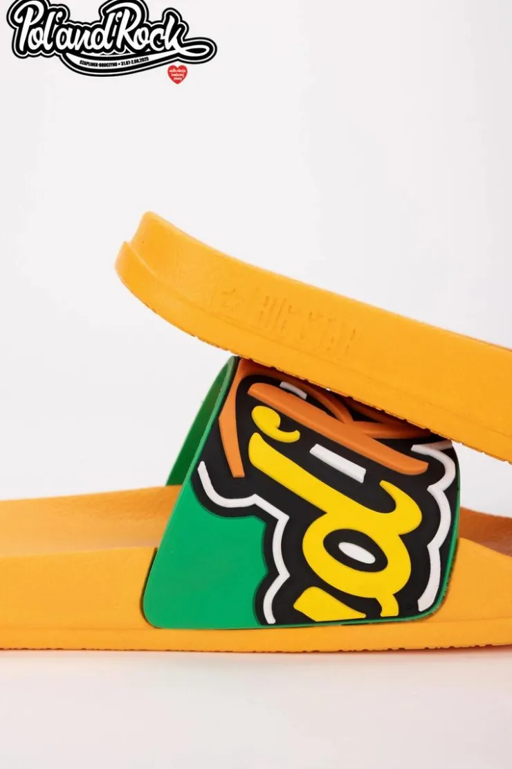 Damskie Big Star Shoes Klapki Pol'and'Rock Festival X Big Star SS174507 Żółte