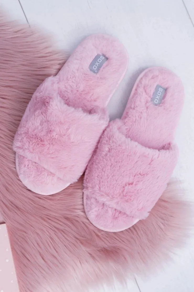 Discount Boto Klapki SOXO różowe z twardą podeszwą