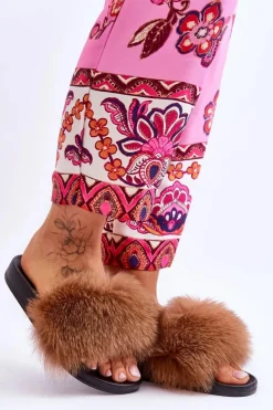 Discount Boto Klapki Z Naturalnym Futerkiem Brązowe Naturis