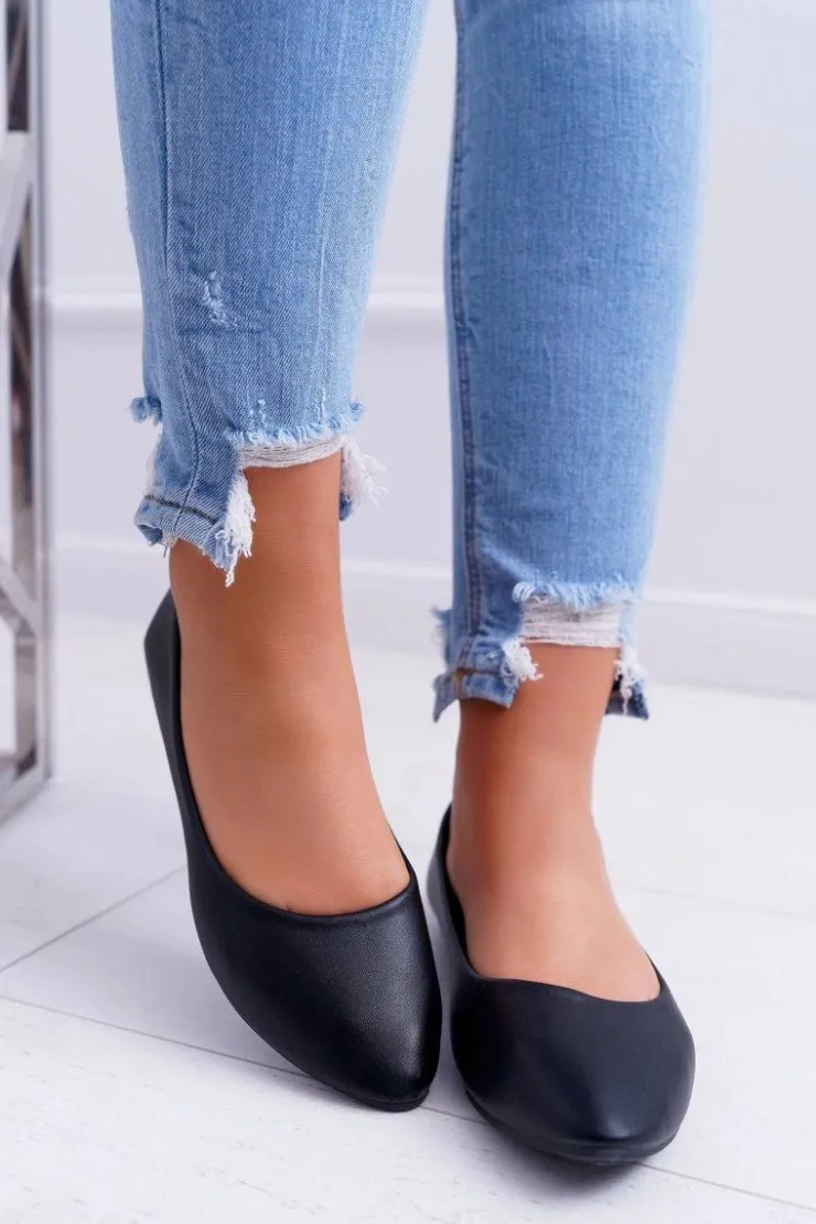 Boto Baleriny Klasyczne*Klasyczne Baleriny W Szpic Czarne Lumen