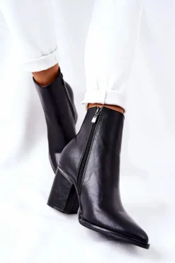 Hot Boto Klasyczne Botki Na Obcasie Czarne Airah