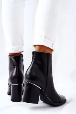 Hot Boto Klasyczne Botki Na Obcasie Czarne Airah