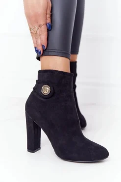 Sale Boto Klasyczne Botki Na Słupku Lu Boo Czarne