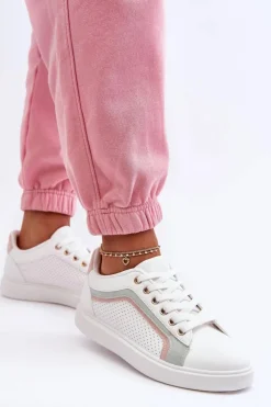 Damskie Boto Klasyczne Buty Sportowe Damskie Biało-Różowe Amaranti