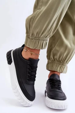 Hot Boto Klasyczne Buty Sportowe Na Platformie Czarno-Białe Nannzie