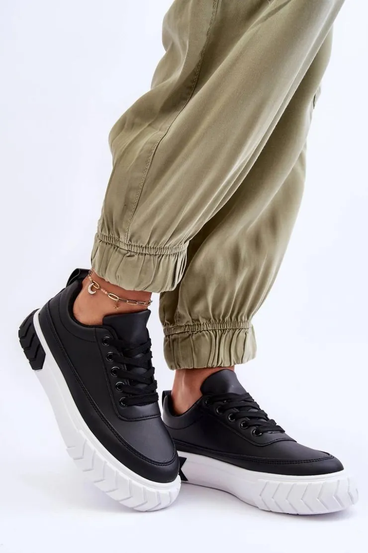 Hot Boto Klasyczne Buty Sportowe Na Platformie Czarno-Białe Nannzie