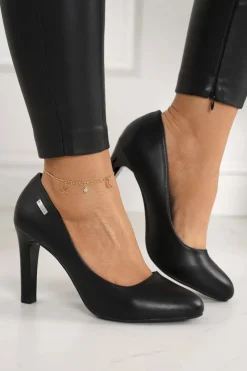 Boto Czółenka Na Słupku*Klasyczne Czółenka Na Słupku Czarne Eliana