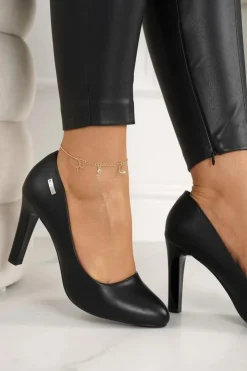 Boto Czółenka Na Słupku*Klasyczne Czółenka Na Słupku Czarne Eliana