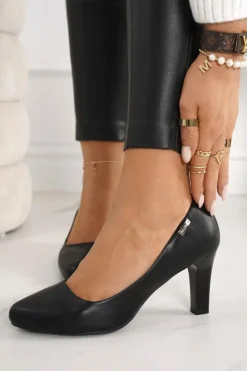 Damskie Boto Klasyczne Czółenka Na Słupku Czarne Eleanor