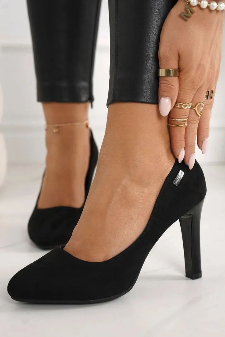 Online Boto Klasyczne Czółenka Na Słupku Zamszowe Czarne Eliana