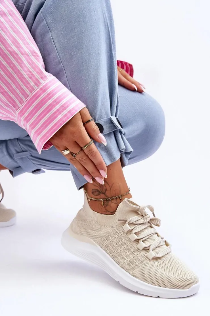 Damskie Boto Klasyczne Damskie Buty Sportowe Jasnobeżowe Nikilla