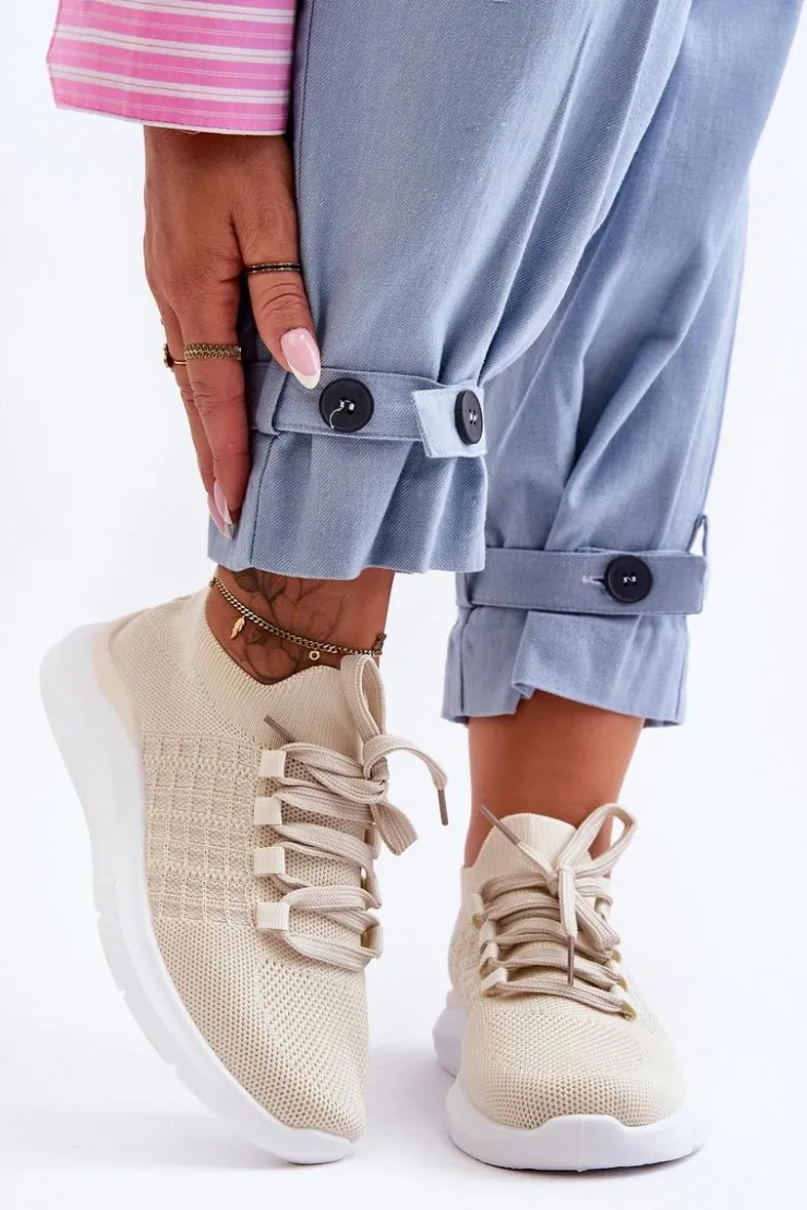 Damskie Boto Klasyczne Damskie Buty Sportowe Jasnobeżowe Nikilla