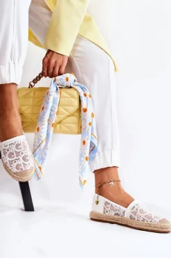 Damskie Damskie buty S.Barski Klasyczne Damskie Espadryle Ażurowe Białe Catris